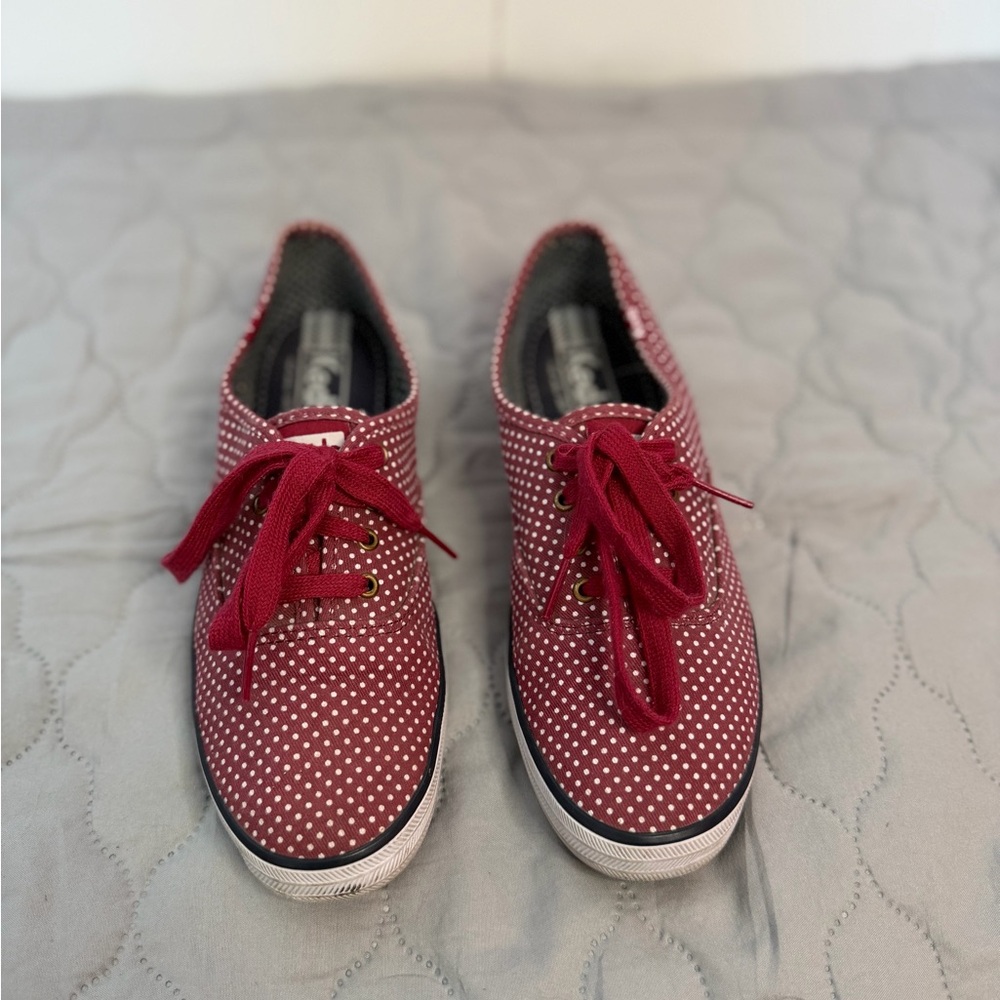 Keds Red Polka Dot Lace-Up Sneakers